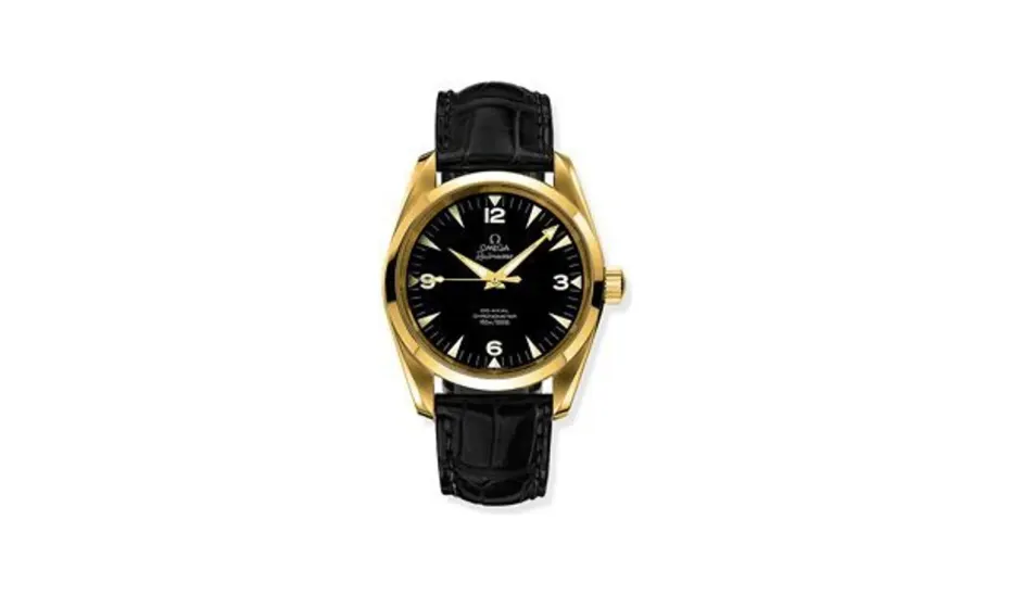 Omega Seamaster Aqua Terra 150M Co-Axial 39.2 Railmaster Yellow Gold / Brown Alligator / China Train