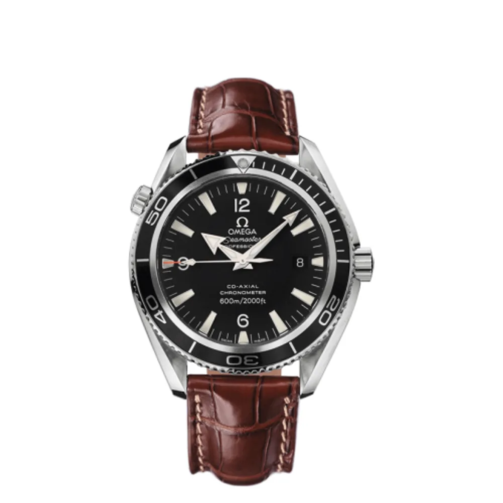 Omega Seamaster Planet Ocean 600M Co-Axial 42 Stainless Steel / Black / Alligator