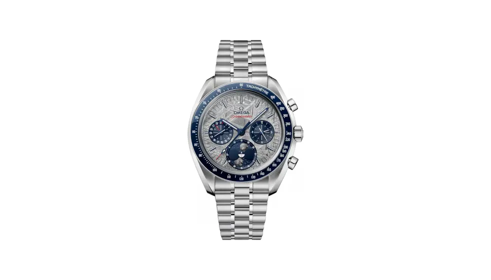 Omega Speedmaster Moonphase 43 mm, steel on steel, Grey dial