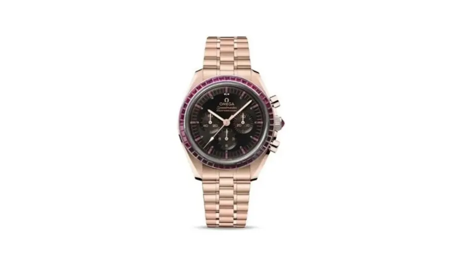 Omega Speedmaster Professional Moonwatch 3861 Sedna Gold - Ruby / Black - Ruby / Bracelet