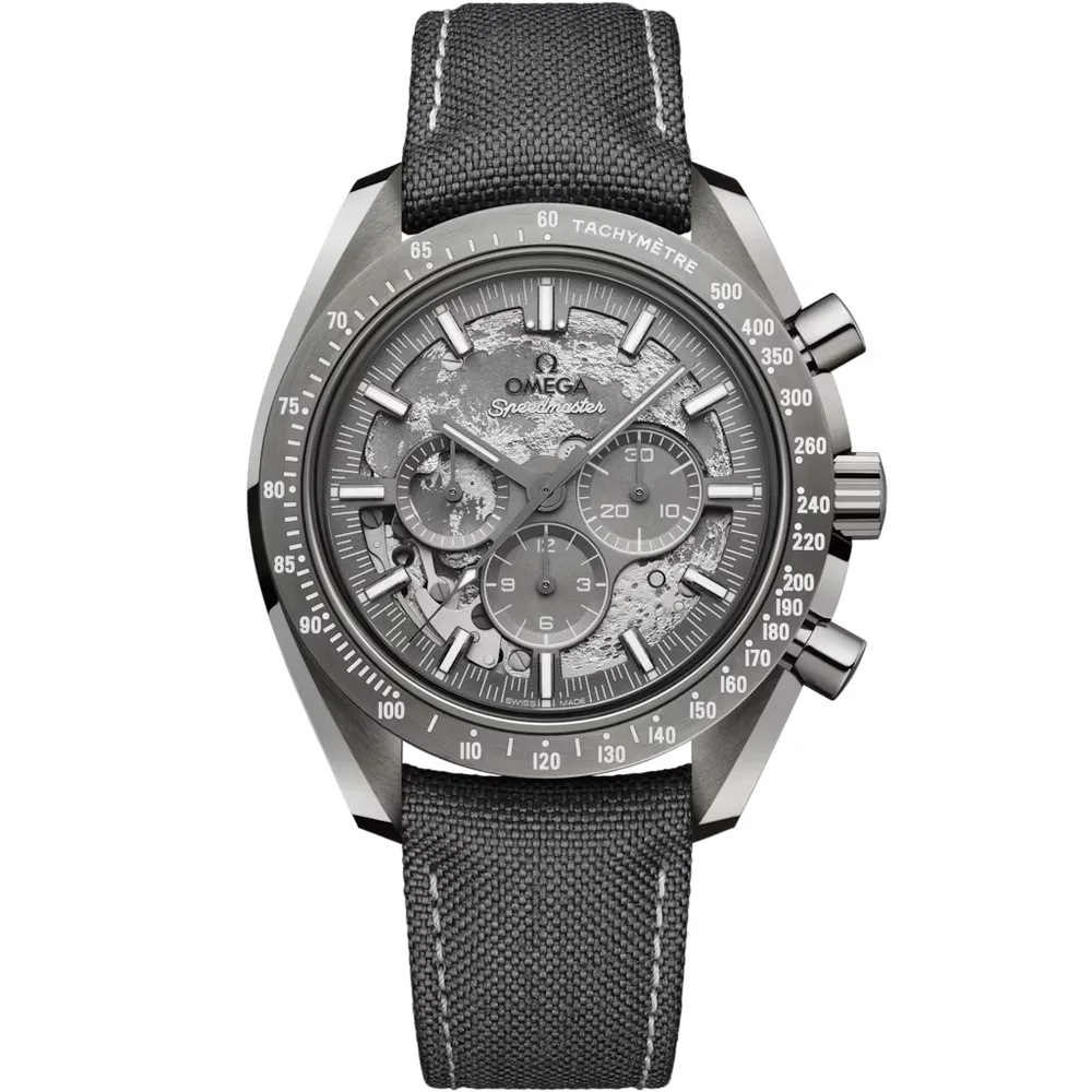 Omega Speedmaster Dark Side of the Moon 44.25 mm, grey ceramic on coated nylon fabric strap