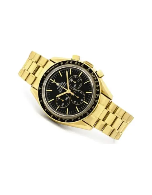 Omega Speedmaster Professional Moonwatch Yellow Gold / Black / Bracelet / Jubilee Chronometer