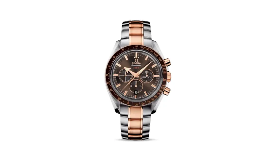 Omega Speedmaster Broad Arrow 1957 Stainless Steel / Red Gold / Brown / Bracelet
