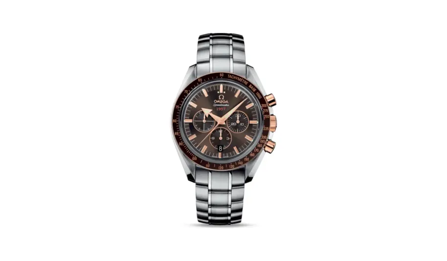 Omega Speedmaster Broad Arrow 1957 Stainless Steel / Red Gold / Brown / Bracelet
