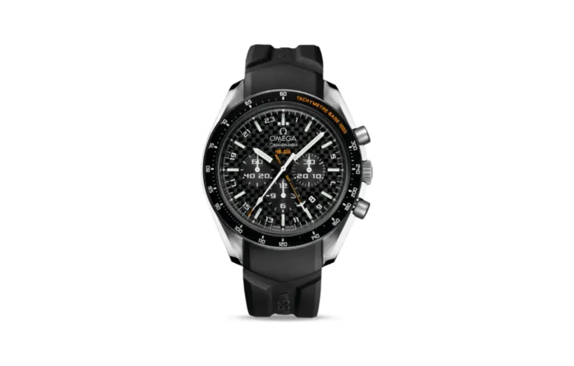 Omega Speedmaster HB-SIA Co-Axial GMT Titanium / Black Carbon / Rubber