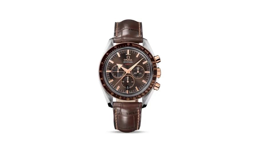 Omega Speedmaster Broad Arrow 1957 Stainless Steel / Red Gold / Brown