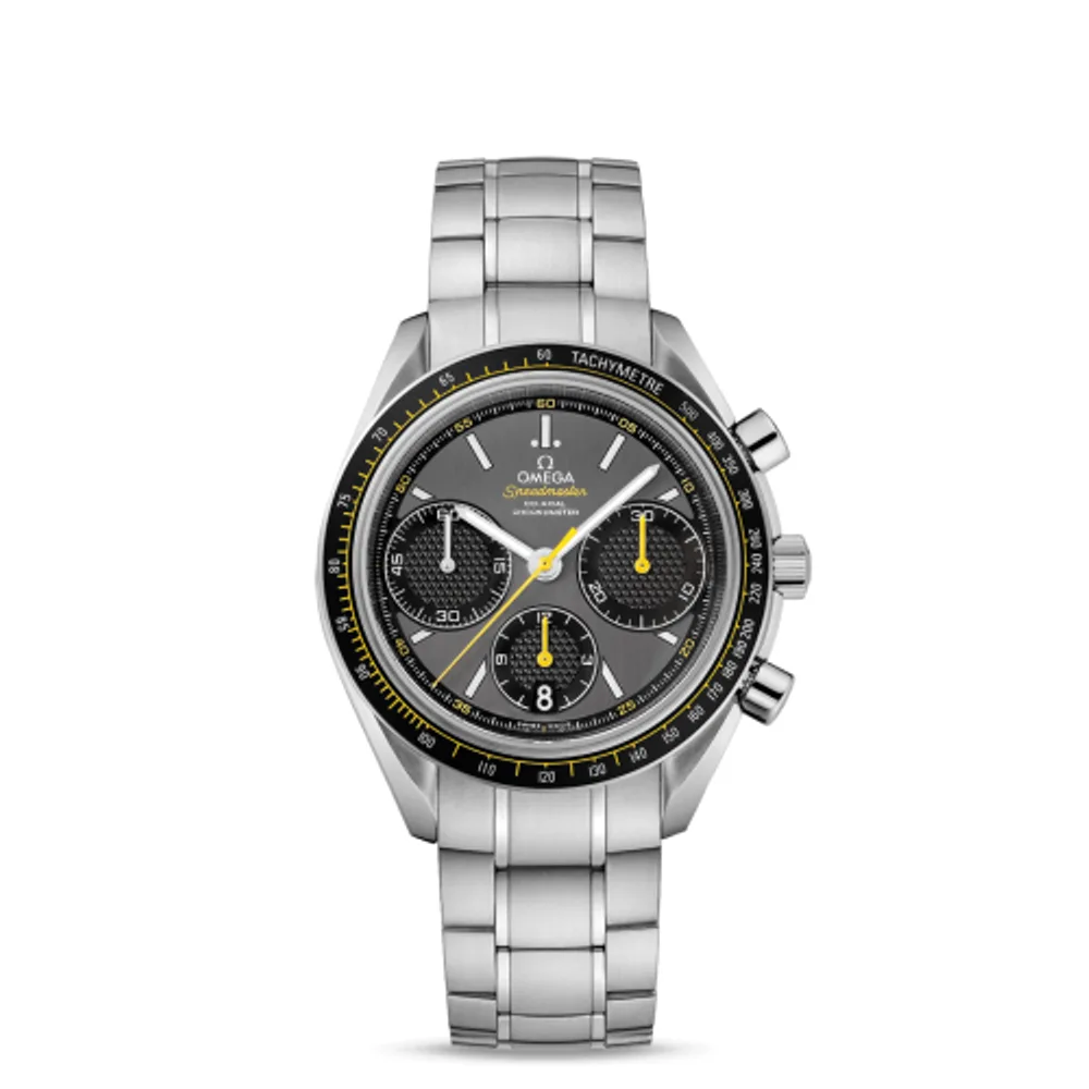 Omega Speedmaster Racing Co-Axial Chronograph Stainless Steel / Grey-Yellow / Bracelet