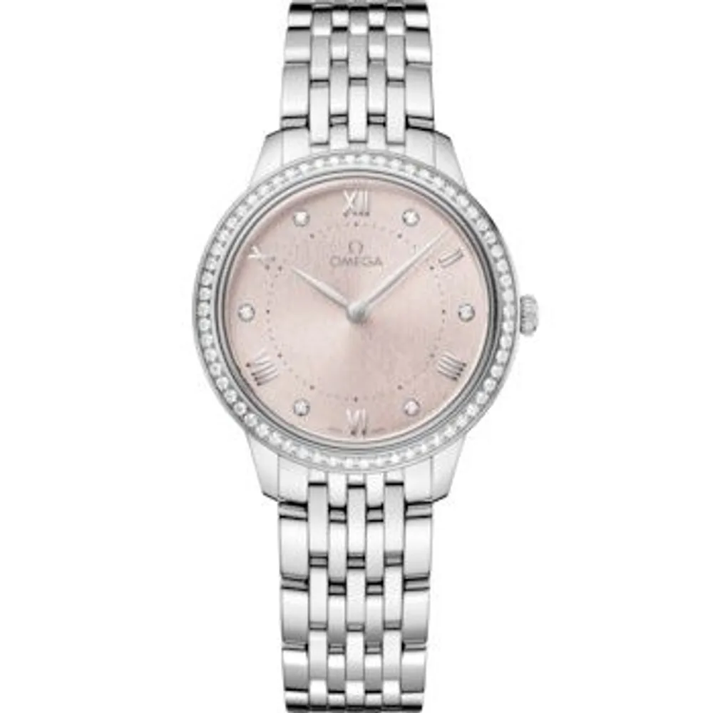 Omega De Ville Quartz 30 Stainless Steel - Diamond / Pink / Bracelet
