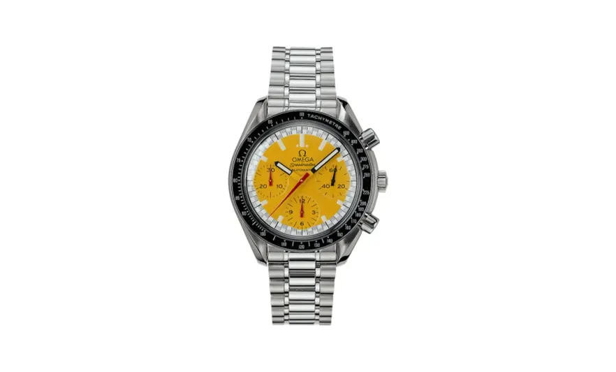 Omega Speedmaster Reduced Stainless Steel / Yellow / Bracelet / Schumacher