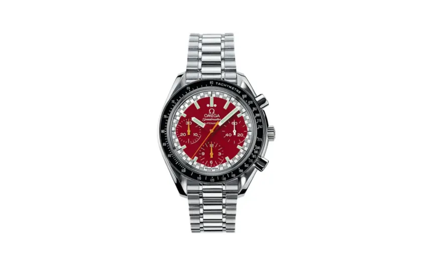 Omega Speedmaster Reduced Stainless Steel / Red / Bracelet / Schumacher