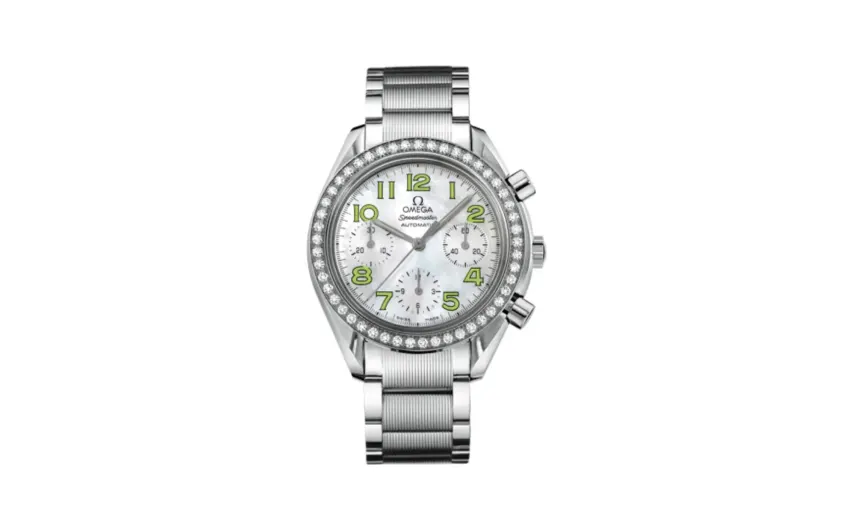 Omega Speedmaster Reduced Ladies Stainless Steel / Diamond / MOP / Green / Bracelet