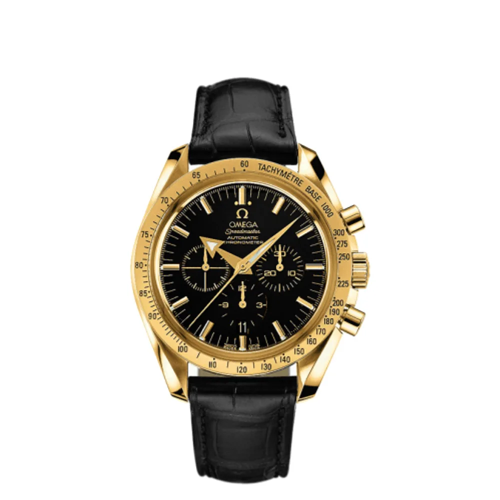 Omega Speedmaster Broad Arrow Yellow Gold / Black
