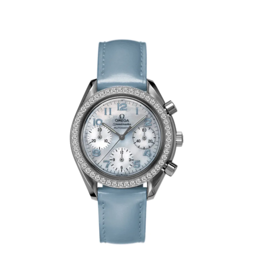 Omega Speedmaster Reduced Ladies Stainless Steel / Diamond / MOP / Blue
