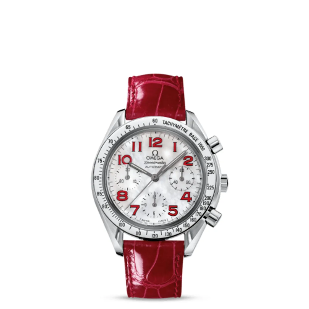 Omega Speedmaster Reduced Ladies Stainless Steel / MOP / Red