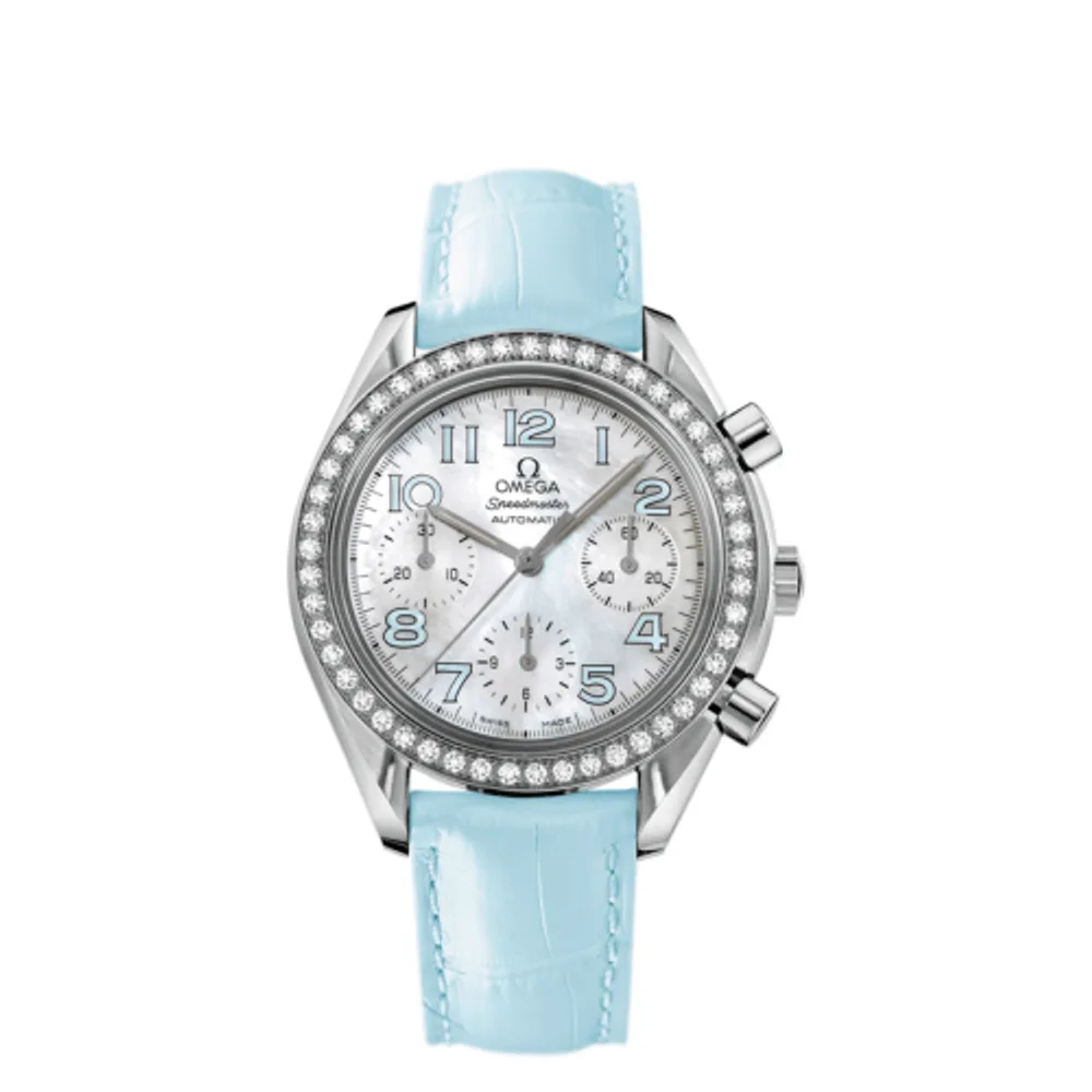 Omega Speedmaster Reduced Ladies Stainless Steel / Diamond / MOP / Blue