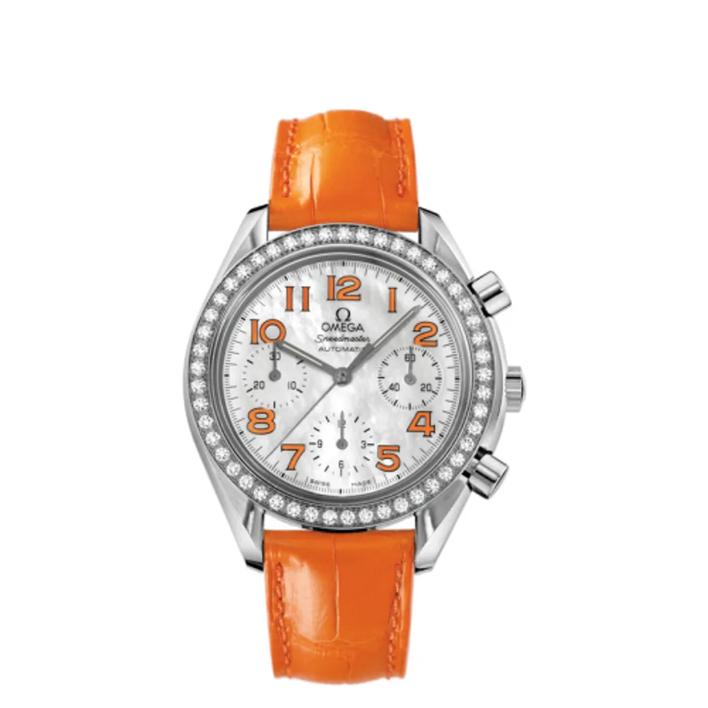 Omega Speedmaster Reduced Ladies Stainless Steel / Diamond / MOP / Orange