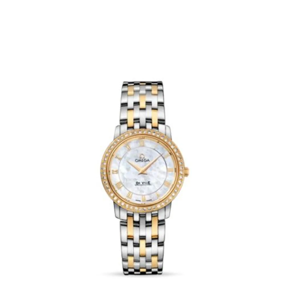 Omega De Ville Prestige Quartz 27 Stainless Steel / Yellow Gold / Diamond / Bracelet