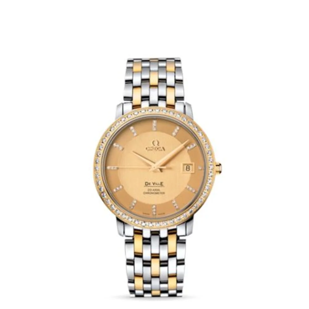 Omega De Ville Prestige Co-Axial 36.5 Stainless Steel / Yellow Gold / Diamond / Bracelet