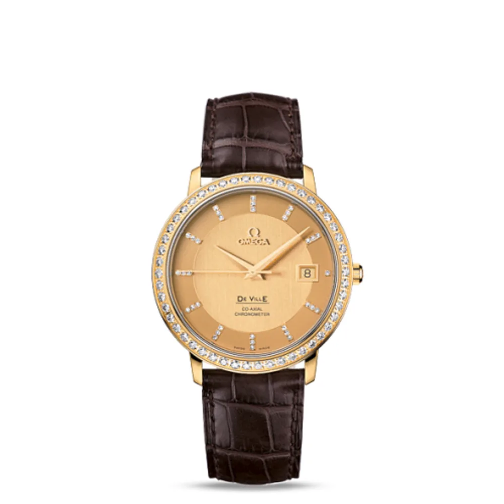 Omega De Ville Prestige Co-Axial 36.5 Yellow Gold / Diamond