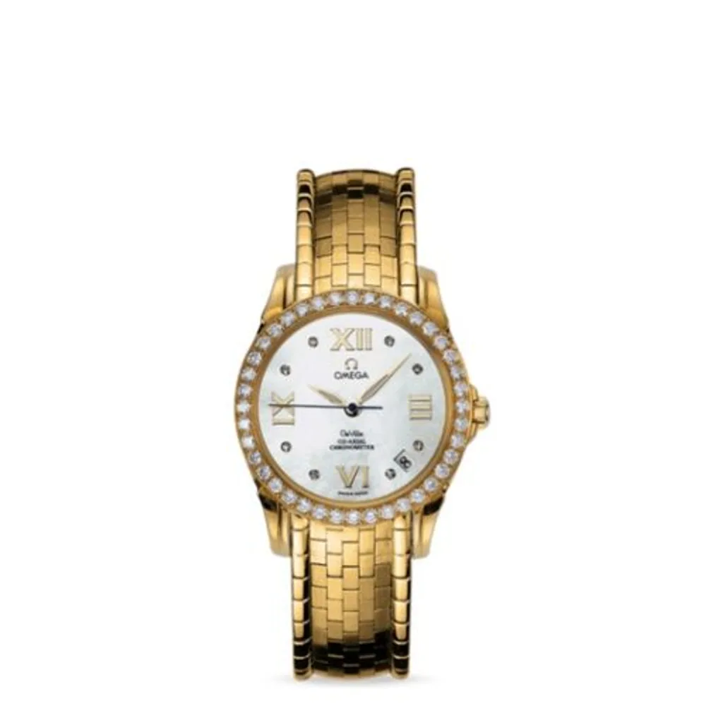 Omega De Ville Co-Axial 32.5 Yellow Gold Diamond / MOP / Bracelet