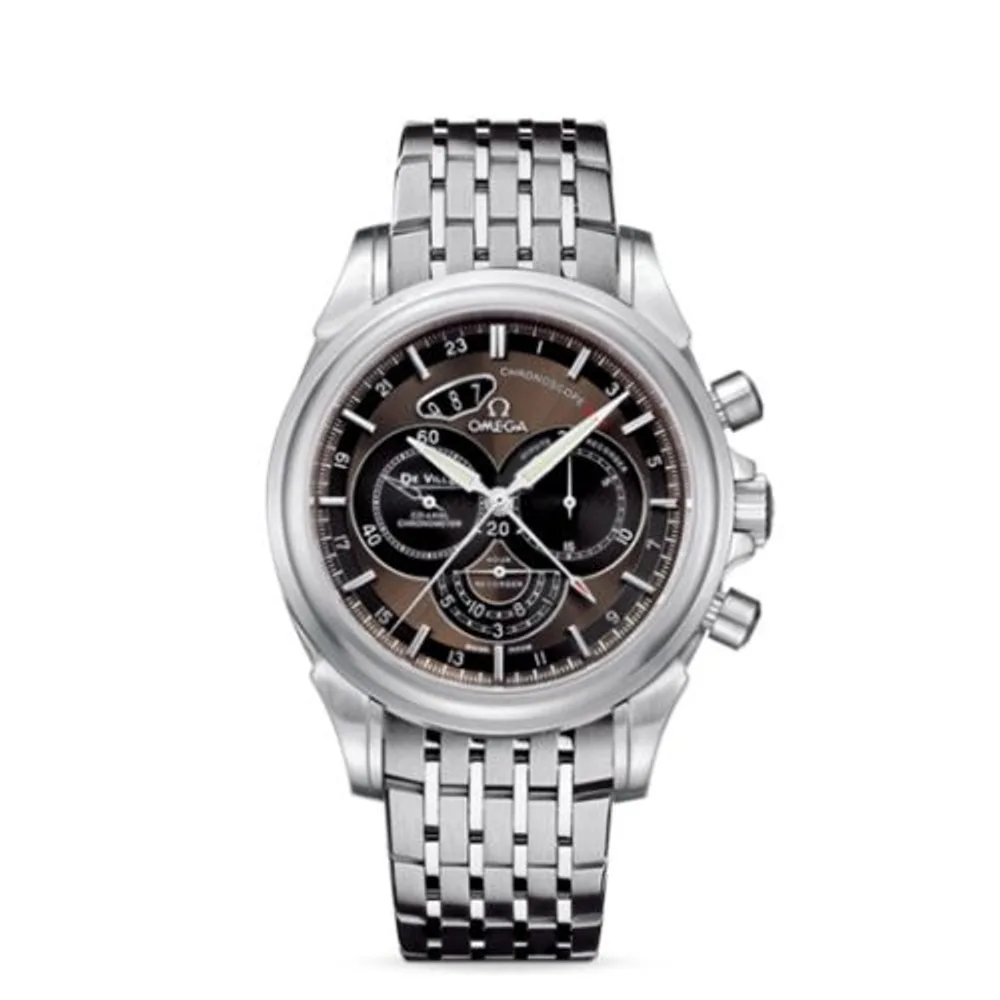 Omega De Ville Co-Axial 44 Chronoscope GMT Stainless Steel / Brown / Bracelet