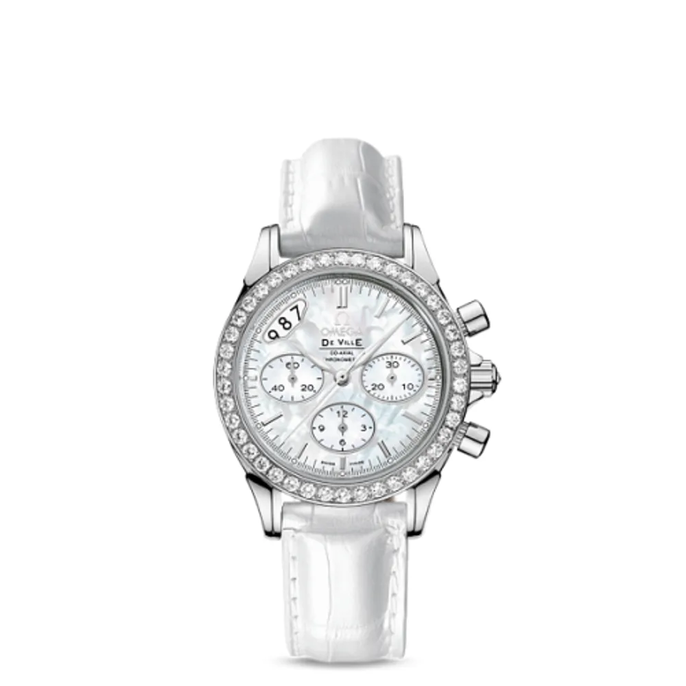 Omega De Ville Co-Axial 35 Chronograph Stainless Steel Diamond / MOP / Strap