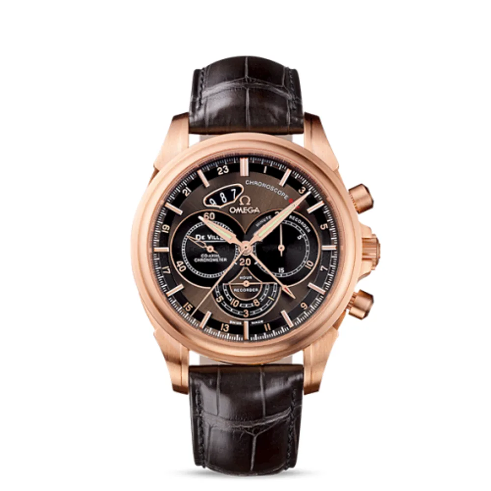 Omega De Ville Co-Axial 44 Chronoscope GMT Red Gold / Brown