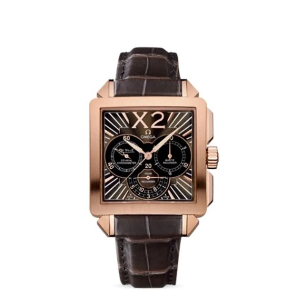 Omega De Ville X2 Co-Axial 37 Chronograph Red Gold / Brown