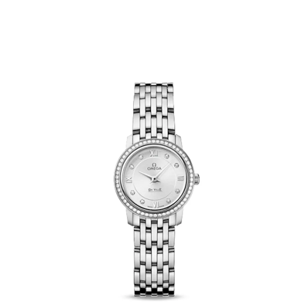 Omega De Ville Prestige Quartz Ladies 24.5 Stainless Steel Diamond / Silver Diamond / Bracelet