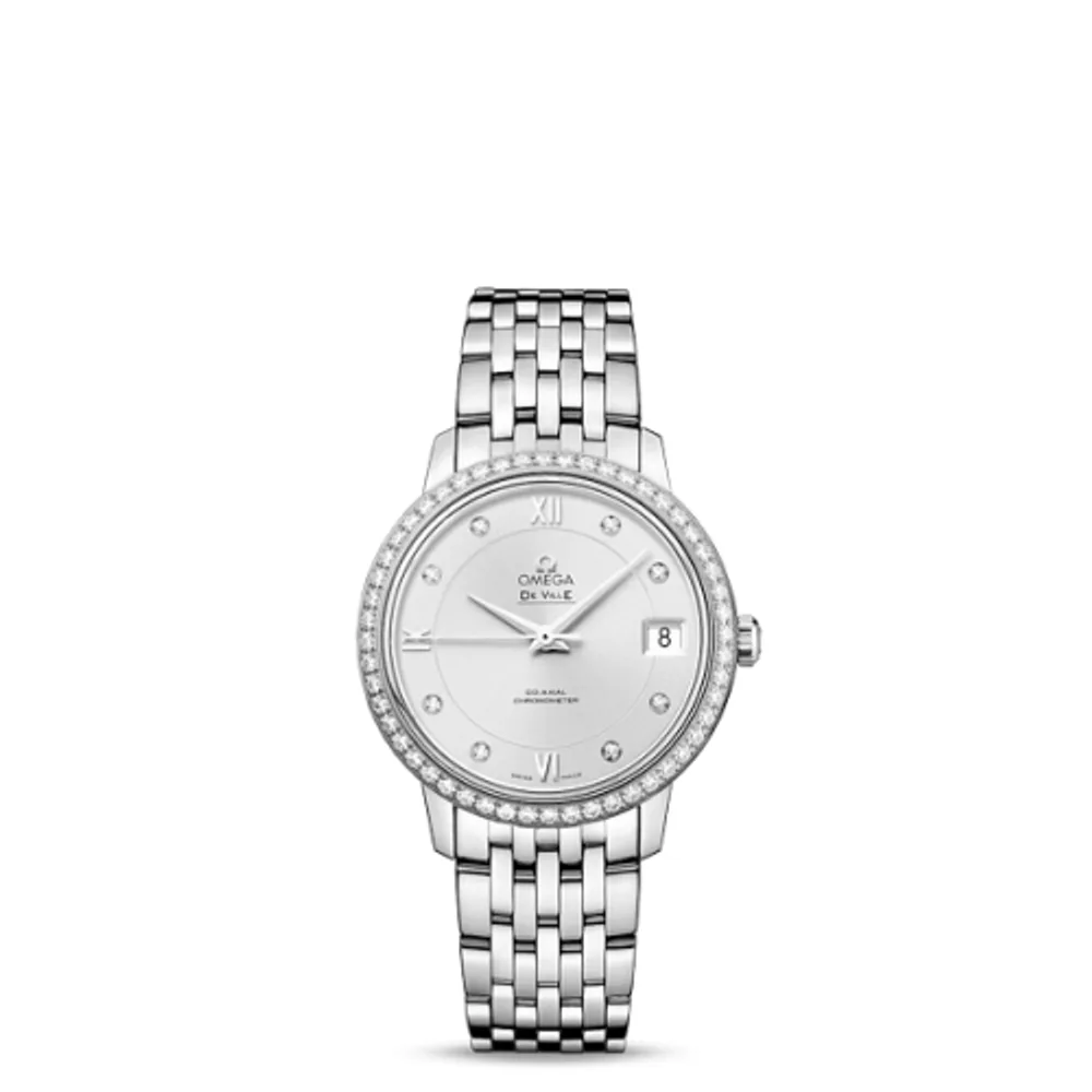 Omega De Ville Prestige Co-Axial 32.7 Stainless Steel / Diamond / Silver / Bracelet
