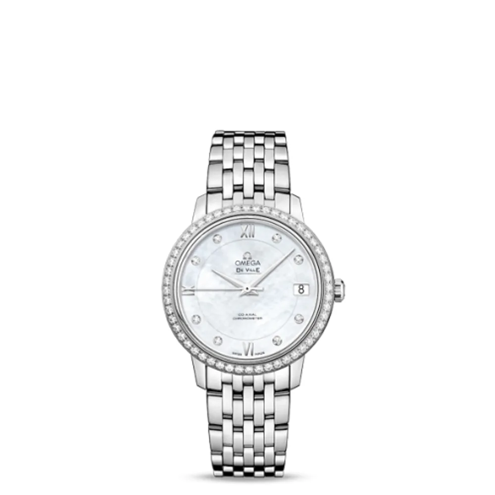 Omega De Ville Prestige Co-Axial 32.7 Stainless Steel / Diamond / MOP / Bracelet