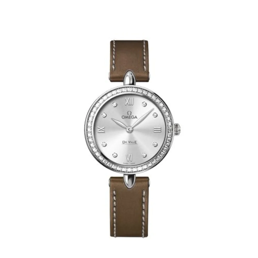 Omega De Ville Prestige Dewdrop Quartz 27.4 Stainless Steel / Silver / Diamond