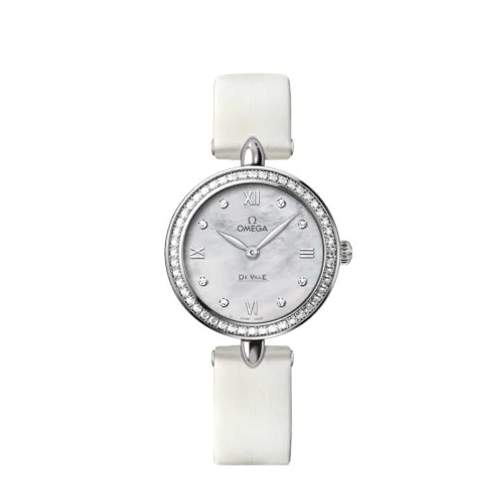 Omega De Ville Prestige Dewdrop Quartz 27.4 Stainless Steel / MOP / Diamond
