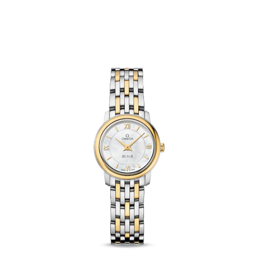 Omega De Ville Prestige Quartz Ladies 24.5 Stainless Steel / Yellow Gold / MOP / Bracelet