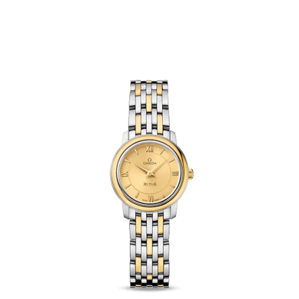 Omega De Ville Prestige Quartz 24.4 Stainless Steel / Yellow Gold / Champagne / Bracelet