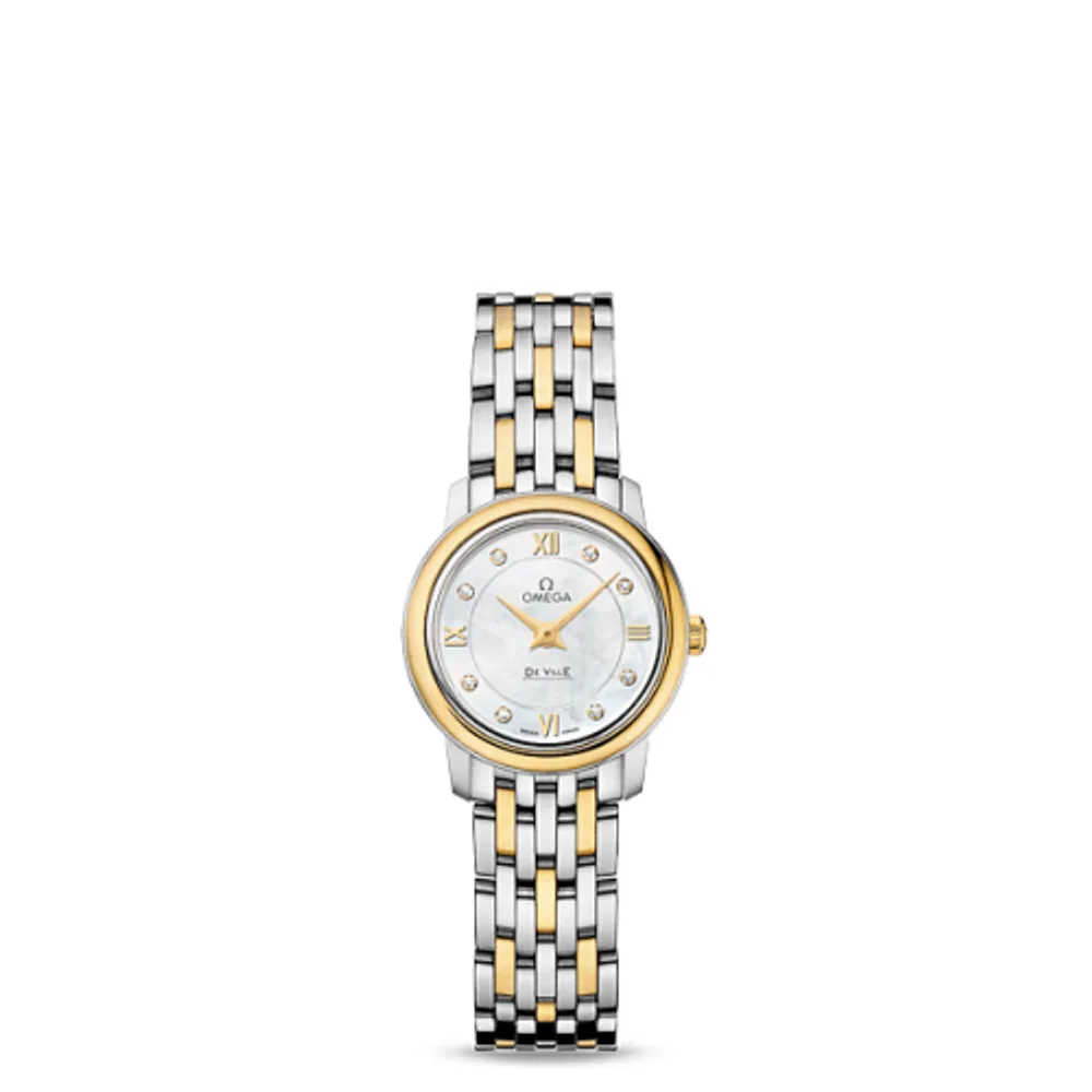 Omega De Ville Prestige Quartz 24.4 Stainless Steel / Yellow Gold / MOP / Bracelet