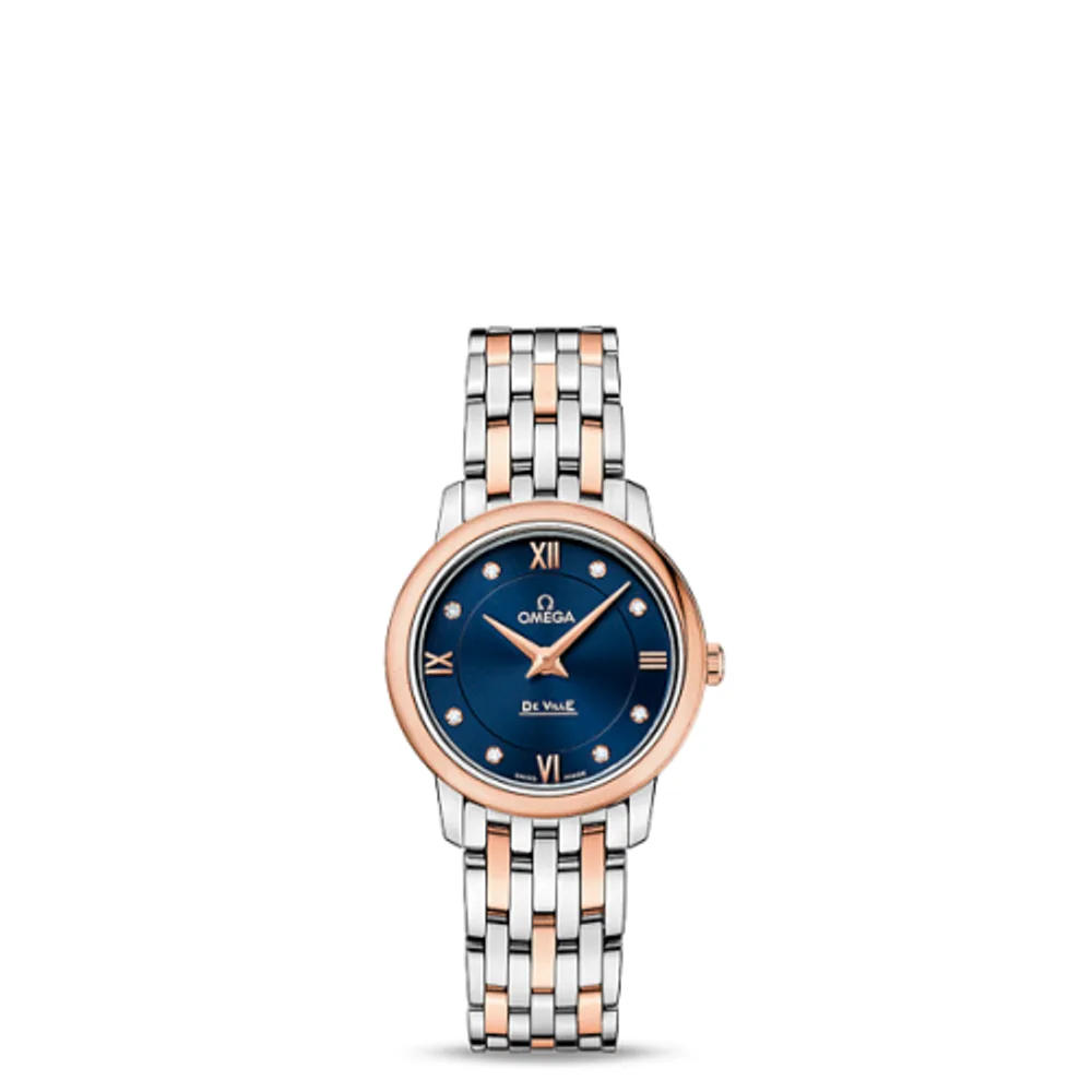 Omega De Ville Prestige Quartz 27.4 Stainless Steel / Red Gold / Blue / Bracelet