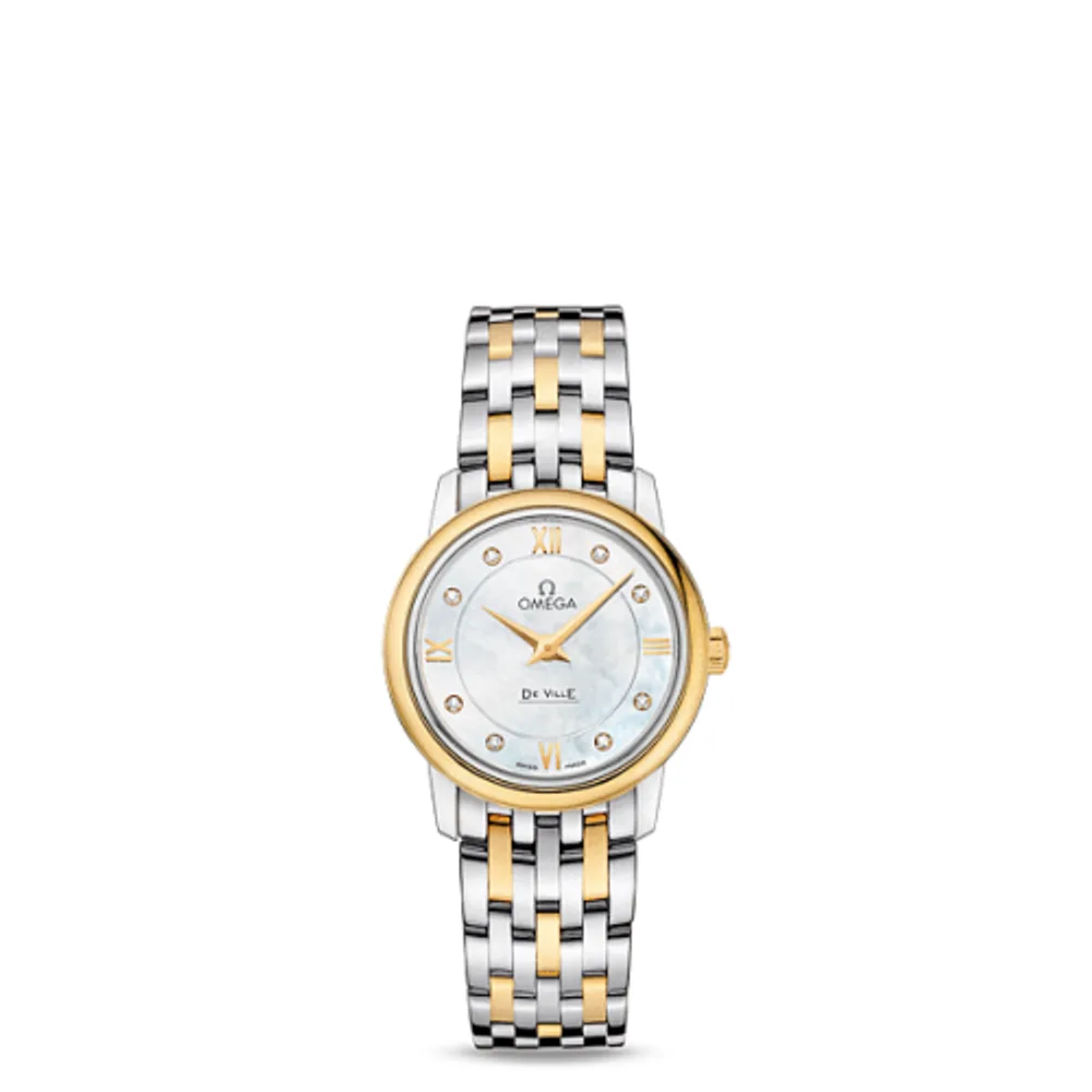 Omega De Ville Prestige Quartz 27.4 Stainless Steel / Yellow Gold / MOP / Bracelet