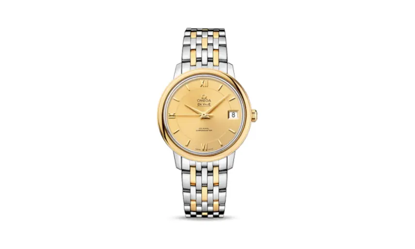 Omega De Ville Prestige Co-Axial 32.7 Stainless Steel / Yellow Gold / Champagne / Bracelet