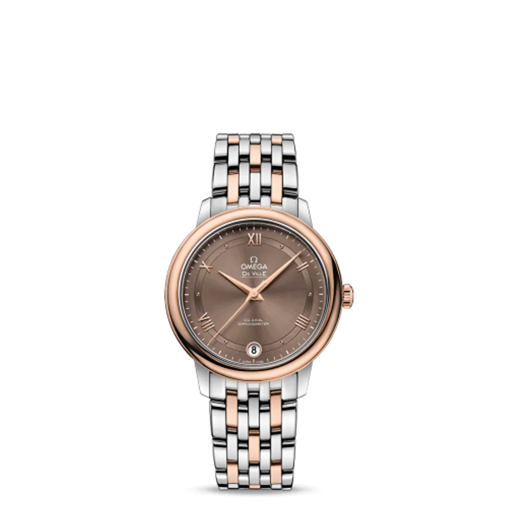 Omega De Ville Prestige Co-Axial 32.7 Stainless Steel / Red Gold / Brown / Bracelet