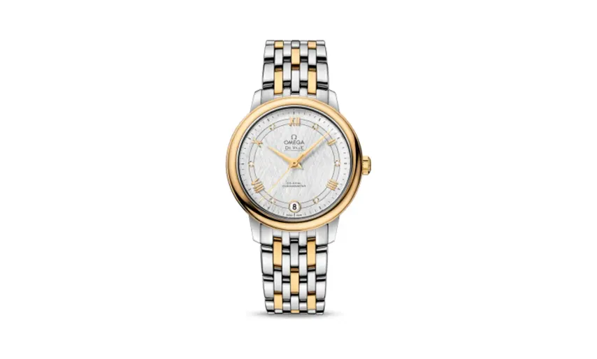 Omega De Ville Prestige Co-Axial 32.7 Stainless Steel / Yellow Gold / Vintage Silver Silk / Bracelet