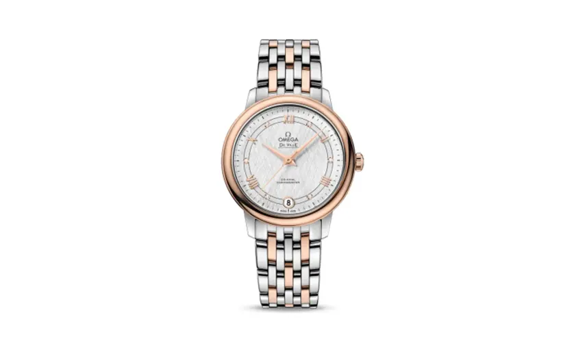 Omega De Ville Prestige Co-Axial 32.7 Stainless Steel / Red Gold / Vintage Silk Silver / Bracelet