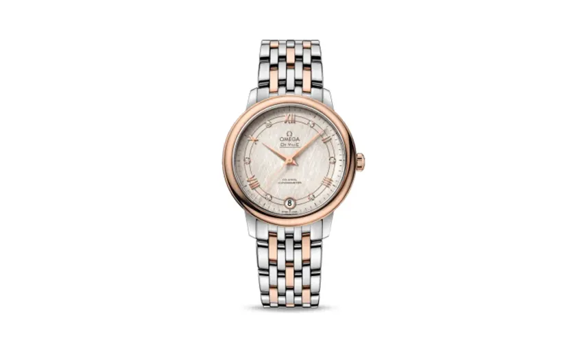 Omega De Ville Prestige Co-Axial 32.7 Stainless Steel / Red Gold / Vintage Silver Silk / Bracelet