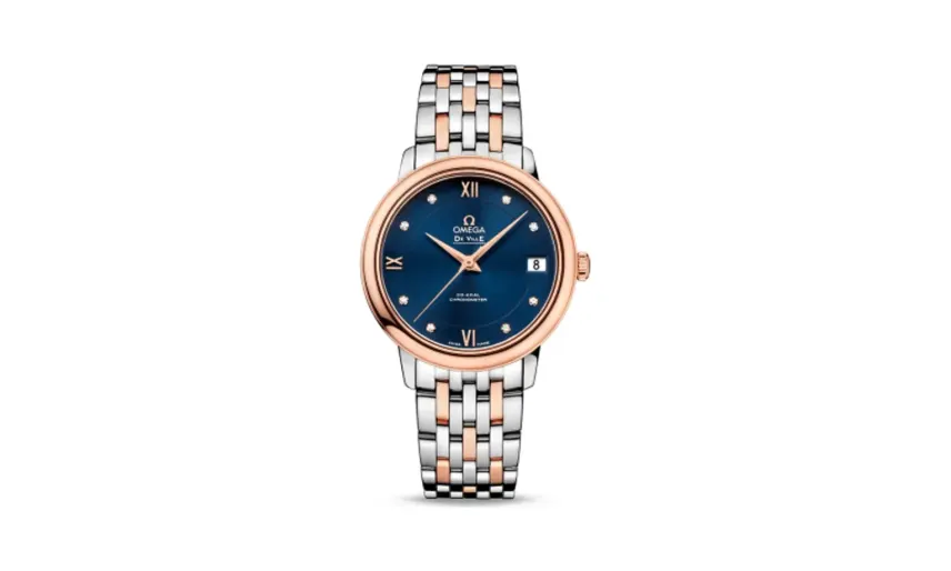 Omega De Ville Prestige Co-Axial 32.7 Stainless Steel / Red Gold / Blue / Bracelet