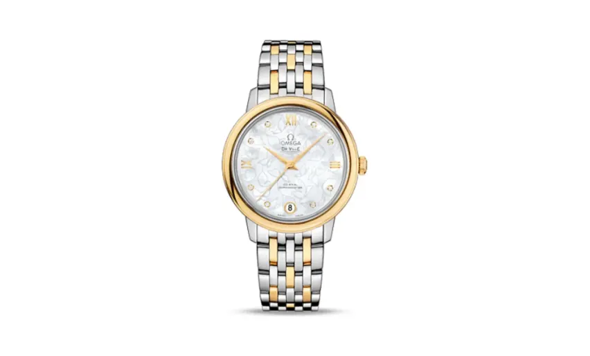 Omega De Ville Prestige Co-Axial 32.7 Stainless Steel / Yellow Gold / MOP Butterfly / Bracelet