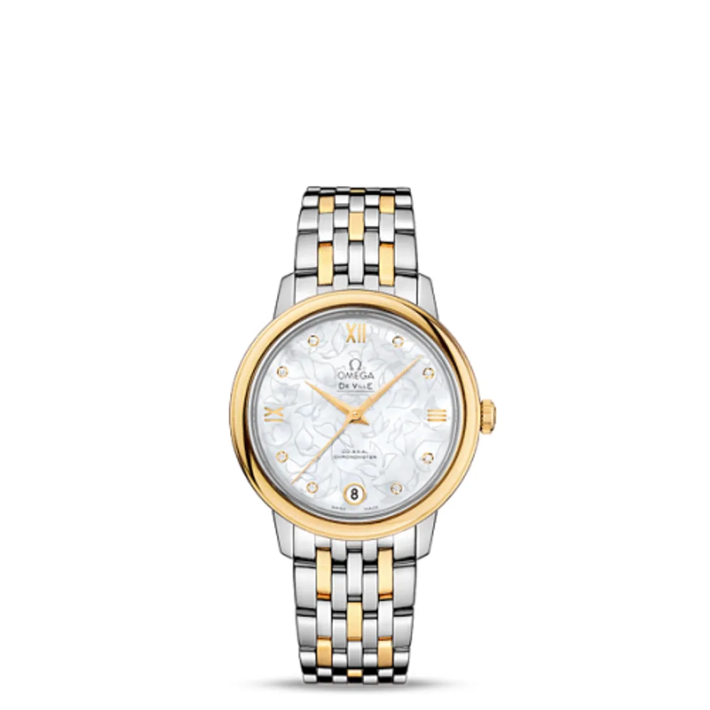 Omega De Ville Prestige Co-Axial 32.7 Stainless Steel / Yellow Gold / MOP Butterfly / Bracelet