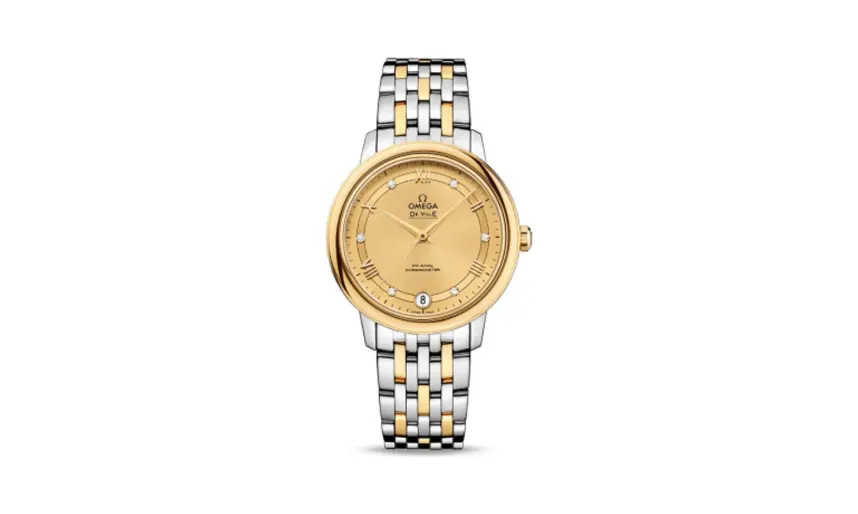 Omega De Ville Prestige Co-Axial 32.7 Stainless Steel / Yellow Gold / Vintage Champagne / Bracelet