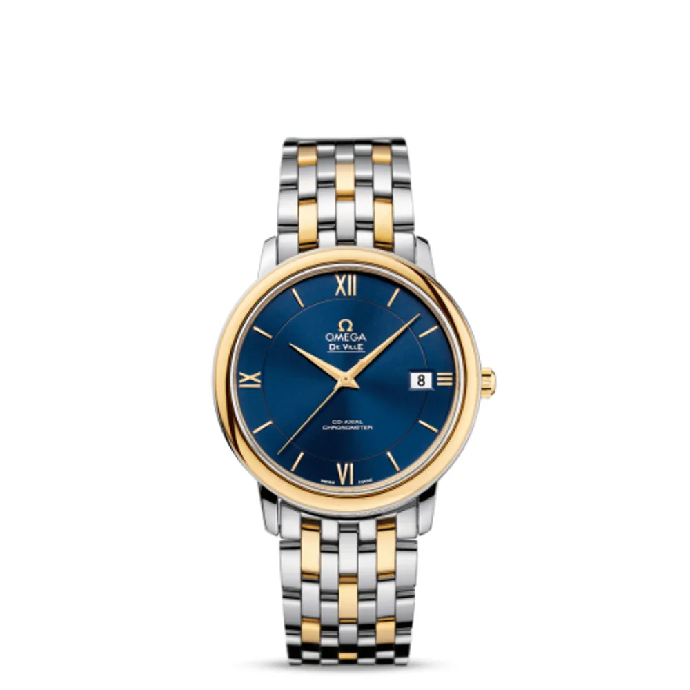 Omega De Ville Prestige Co-Axial 36.8 Stainless Steel / Yellow Gold / Blue / Bracelet