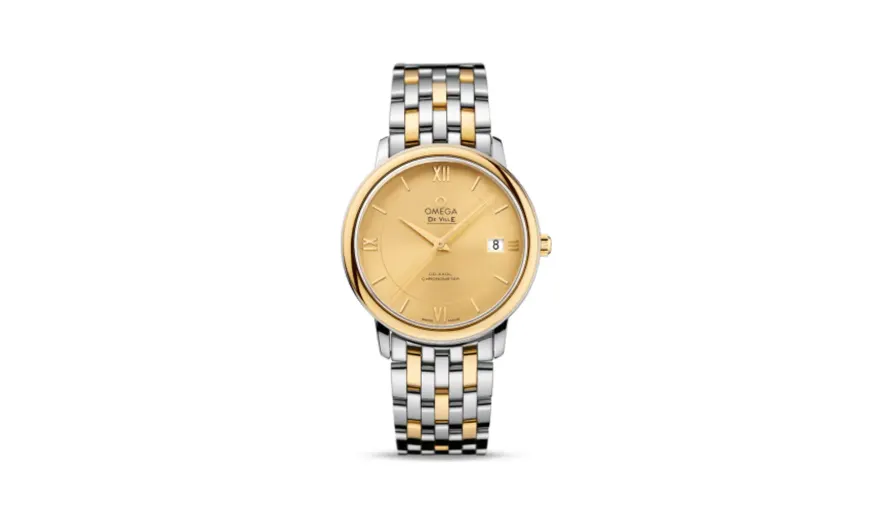 Omega De Ville Prestige Co-Axial 36.8 Stainless Steel / Yellow Gold / Champagne / Bracelet