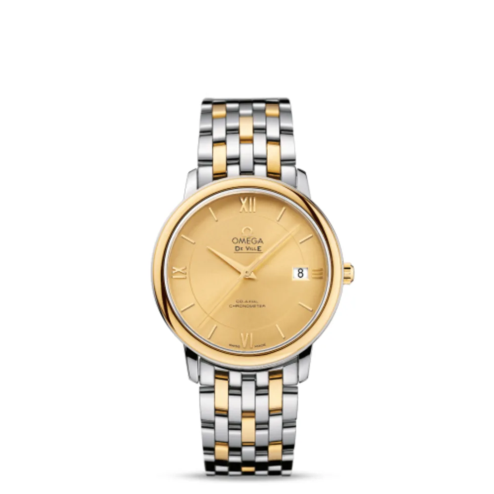 Omega De Ville Prestige Co-Axial 36.8 Stainless Steel / Yellow Gold / Champagne / Bracelet